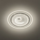 LED Ceiling Light Stars Moons Clouds Stars Round Indoor Lamp Two-color Iron Base Lamp Surface Mounted for Bedroom Hotel Office