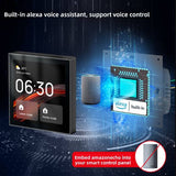 4 Inch In-Wall Tuya Central Control Panel Switch Smart Home Touch Panel Controller Built In Zigbee Hub Gateway and Alexa Speaker