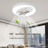 Bladeless Ceiling Fan with All Copper DC Motor Remote Control Offline Voice for Living Room Bedroom