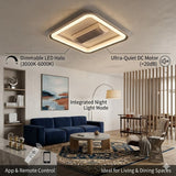 New Smart Home Lights Bladeless Fan LED Ceiling Light Voice Controller + Dimming and CCT Change