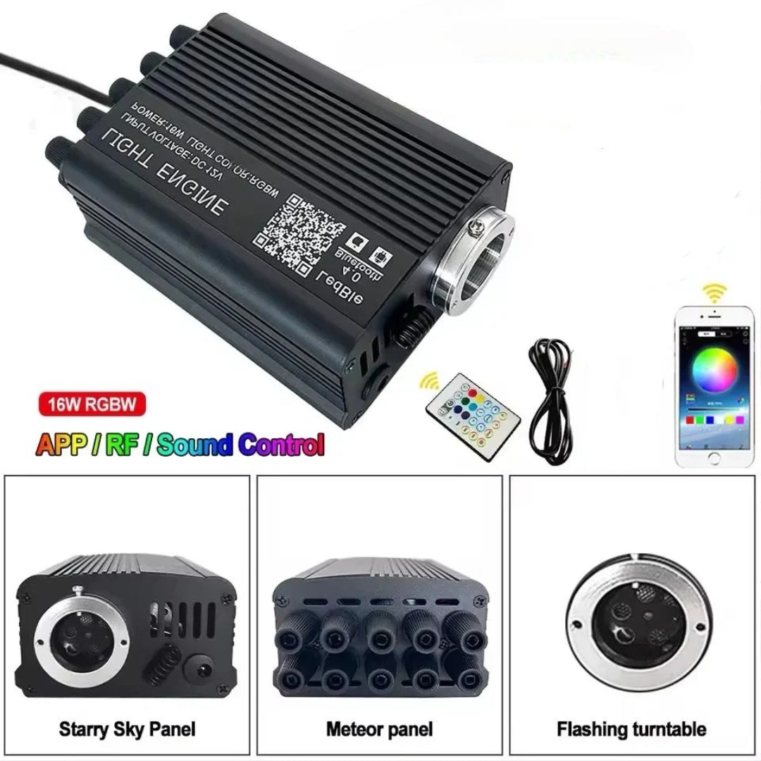 16W App Rgbw Shooting Star with Twinkle And Starry Sky Light Optical Ceiling Fiber Engine-light engine-Lighting Hub-Lighting Hub
