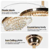 Crystal Chandelier Ceiling Fan with Remote Control