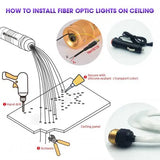 Smart Bluetooth LED Fiber Optic Lights Kit for Car Use/Ceiling Star Lighting, 380 Pieces 9.8f 0.03in Optical Fiber with 7W RGBW Smart Light Engine (APP+ Remote)